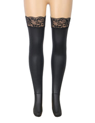 Patchwork Lace Garter Belt Thigh High Stockings