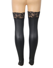 Patchwork Lace Garter Belt Thigh High Stockings