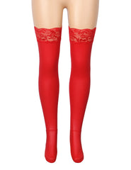 Patchwork Lace Garter Belt Thigh High Stockings