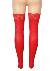 Patchwork Lace Garter Belt Thigh High Stockings