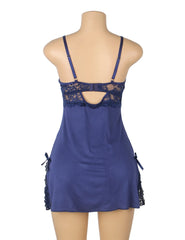 Leopard Print Lace Trim Sexy Nightgown
