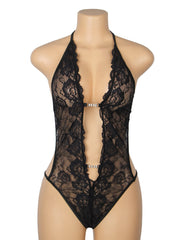 Lace Sexy Backless Open Crotch Teddy Lingerie