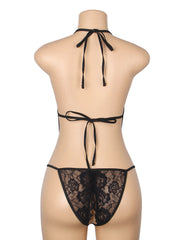 Lace Sexy Backless Open Crotch Teddy Lingerie