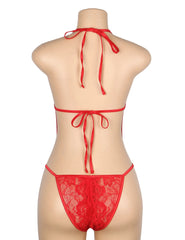 Lace Sexy Backless Open Crotch Teddy Lingerie