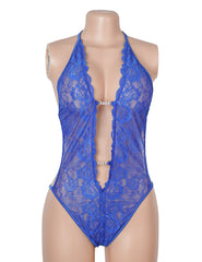 Lace Sexy Backless Open Crotch Teddy Lingerie