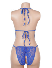 Lace Sexy Backless Open Crotch Teddy Lingerie