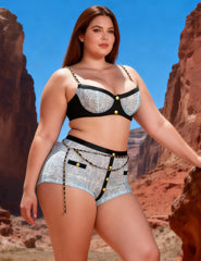 Blue Women Sexy Bra Set