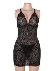 Leopard Print Deep-V Backless Bodycon Slip Dress