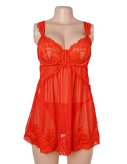 Sexy Lace Mesh U Shape Backless Babydoll Lingerie