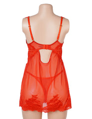 Sexy Lace Mesh U Shape Backless Babydoll Lingerie