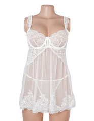 Sexy Lace Mesh U Shape Backless Babydoll Lingerie
