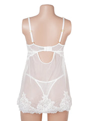 Sexy Lace Mesh U Shape Backless Babydoll Lingerie