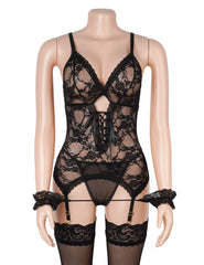 Sexy Mesh Lace Up Garter Lingerie