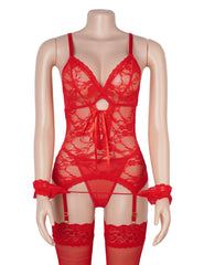 Sexy Mesh Lace Up Garter Lingerie