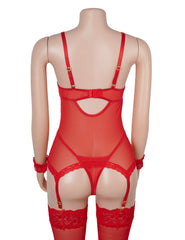 Sexy Mesh Lace Up Garter Lingerie